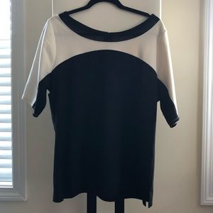Lane Bryant White and Black Short Sleeve Shirt